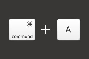 MacBookショートカットキー「全選択する」はコマンドキーとAを押します。