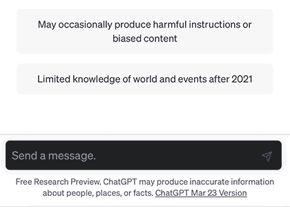 チャットGPTで会話履歴をオフにするとメッセージ入力欄が黒に変わる
