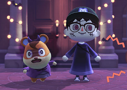 誰かの声に怯えているハムスケ