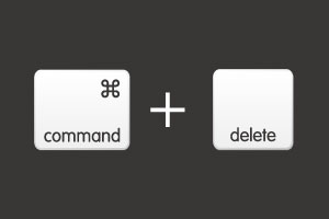 MacBookショートカットキー「ファイルをゴミ箱に捨てる」はコマンドキーとdeleteキーを押します。