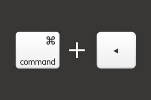 MacBookショートカットキー「前に戻る」はコマンドキーと左矢印を押します。